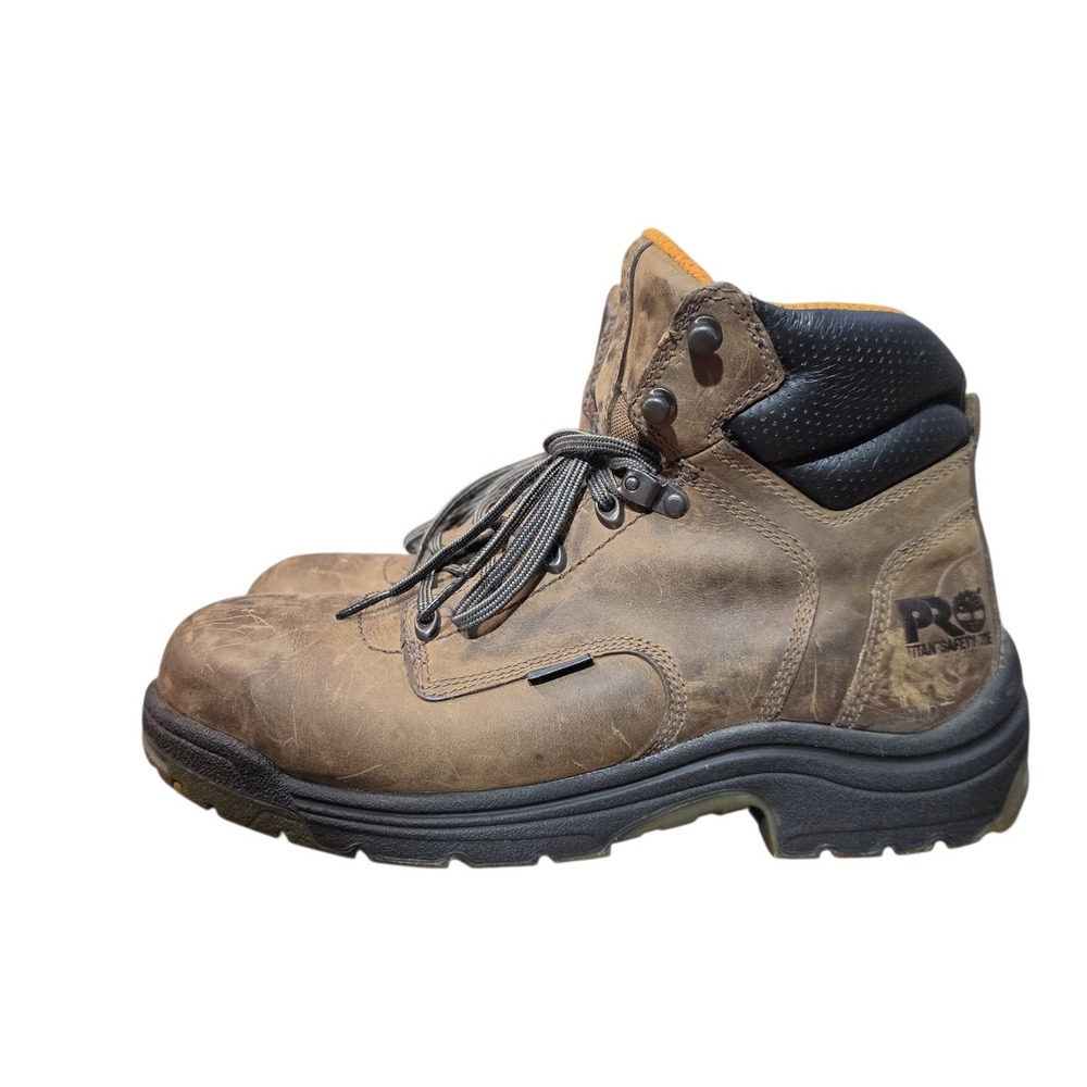 Timberland PRO Mens 10 M TiTAN Safety Toe Work Boots Brown Leather 26067